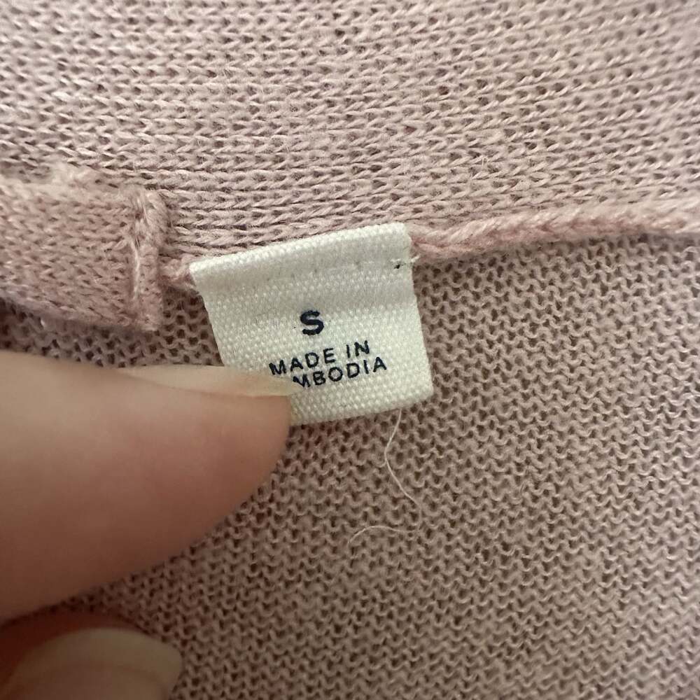 Gap S Pink Blush Open Front Cardigan Sweater Long Sleeve Lightweight Tight Knit - Picture 6 of 6